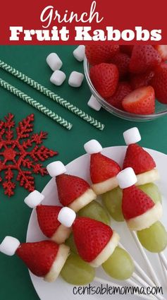 Grinch Fruit Kabobs