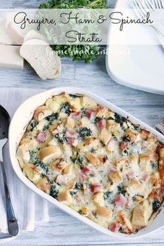 Gruyère, Ham, and Spinach Strata