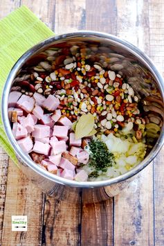 Ham and 15 Bean Soup (Slow Cooker or Instant Pot