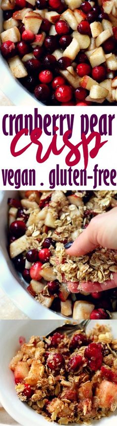 Healthy Cranberry Pear Crisp (Gluten-Free & Vegan