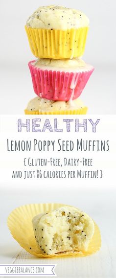 Healthy Lemon Poppy Seed Muffins (Gluten-Free