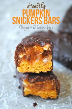 Healthy Pumpkin Snickers Bars (vegan + gluten-free