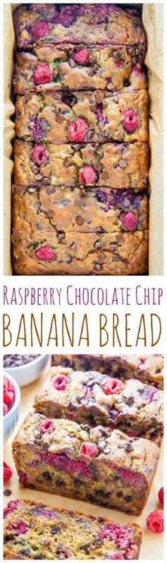 Healthy Raspberry Chocolate Chip Banana Bread