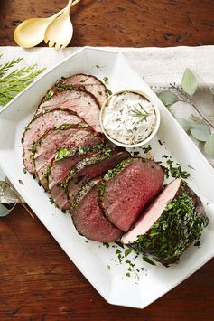 Herb-Crusted Beef with Dijon Cream Sauce