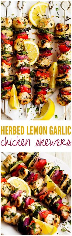 Herbed Lemon Garlic Chicken Skewers