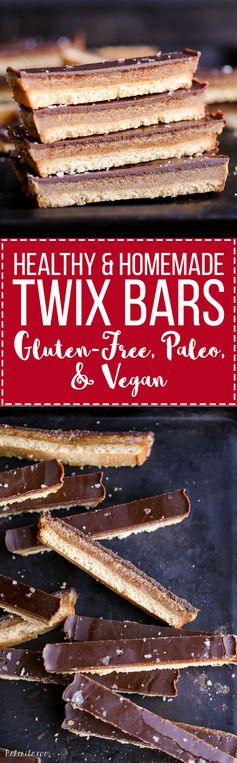 Homemade Twix Bars (Paleo, GF + Refined SF