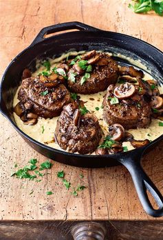 Ina Garten's Filet Mignon with Mustard and Mushrooms