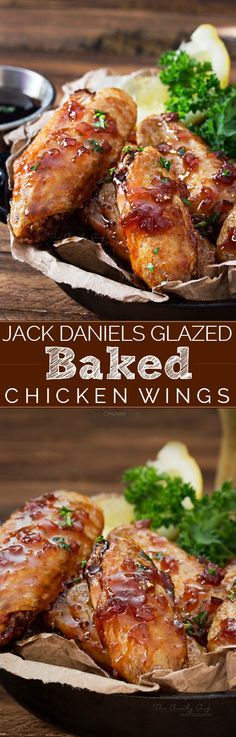 Jack Daniels Glazed Baked Chicken Wings