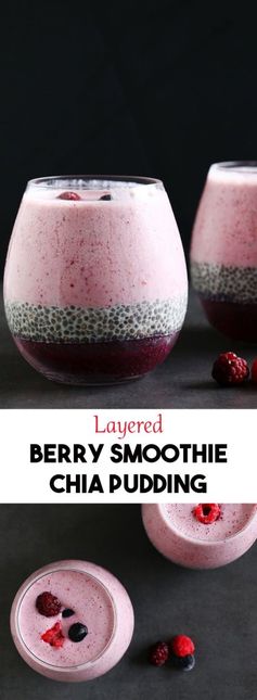 Layered Berry Smoothie Chia Pudding