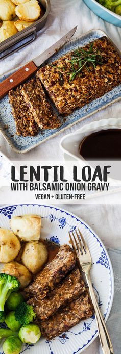 Lentil Roast with Balsamic Onion Gravy