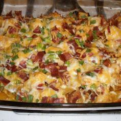 Loaded Potato and Buffalo Chicken Casserole