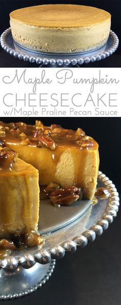 Maple Pumpkin Cheesecake w/Maple Pecan Praline Glaze