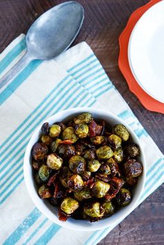 Maple Roasted Brussels Sprouts with Bacon