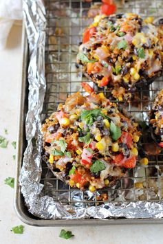 Mexican Quinoa Stuffed Portabella Mushrooms