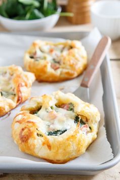 Mini Ham Cheese and Spinach Breakfast Pies