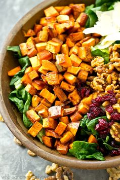 Moroccan Sweet Potato Salad with Candied Walnuts + Maple Dressing