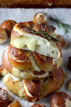 Mozzarella Stuffed Rosemary and Parmesan Soft Pretzels