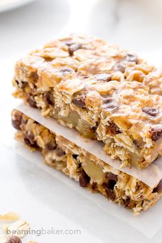 No Bake Chewy Chocolate Chip Granola Bars (Vegan, Gluten Free