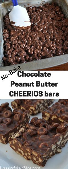 No-bake Chocolate Peanut Butter Cheerio Bars