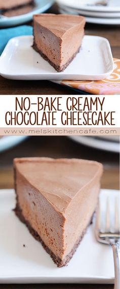No-Bake Creamy Chocolate Cheesecake