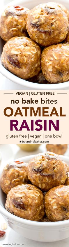 No Bake Oatmeal Raisin Bites (Vegan, Gluten Free