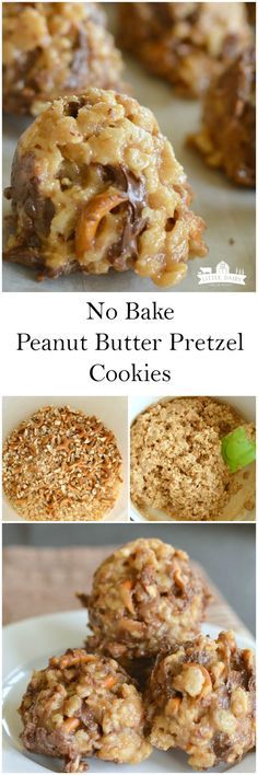 No Bake Peanut Butter Pretzel Cookies