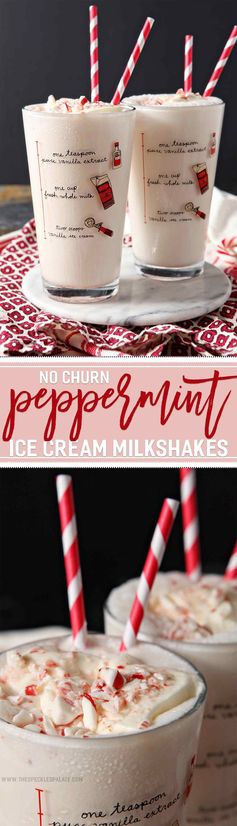 No Churn Peppermint Ice Cream Milkshake