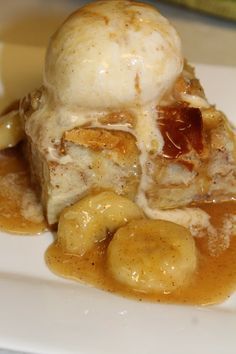 Ohana Bread Pudding With Bananas Foster Sauce