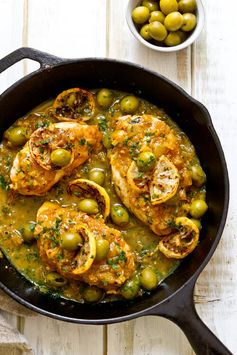 One Pan Moroccan Lemon Olive Chicken