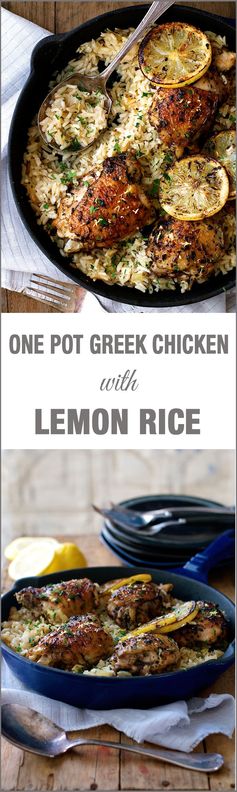 One Pot Greek Chicken & Lemon Rice