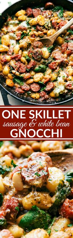 One Skillet Sausage, White Bean, and Gnocchi