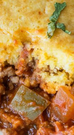 One Skillet Sloppy Jo Cornbread Casserole