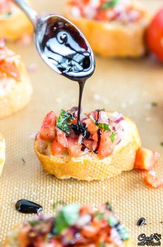 Onion Tomato Bruschetta with Balsamic Glaze