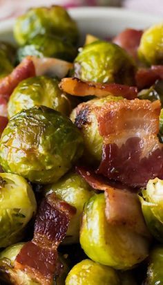 Oven Roasted Brussels Sprouts with Bacon