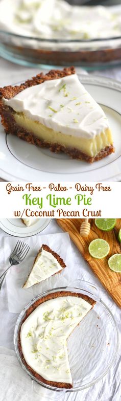 Paleo Key Lime Pie with Coconut Pecan Crust