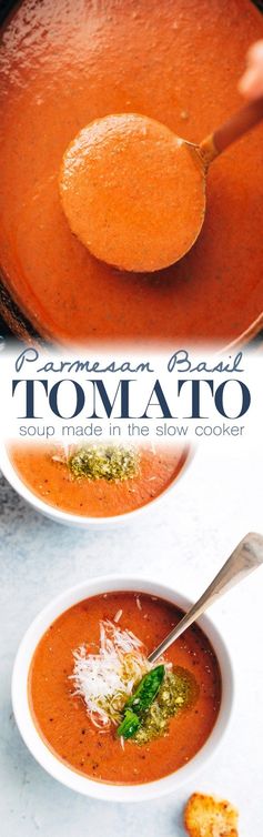 Parmesan Basil Tomato Soup (Slow Cooker