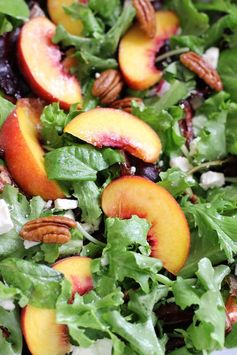 Peach, feta and pecan salad