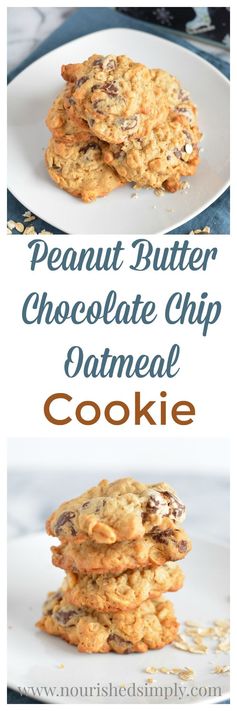 Peanut Butter Chocolate Chip Oatmeal Cookies