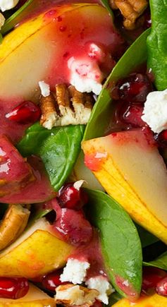 Pear Spinach Salad with Cranberry Orange Vinaigrette