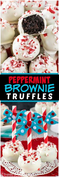 Peppermint Brownie Truffles