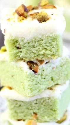 Pistachio Sugar Cookie Bars with Cream Cheese Frosting