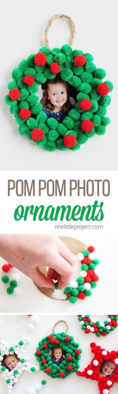 Pom Pom Christmas Photo Ornaments