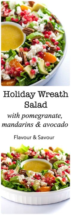 Pomegranate Mandarin Salad with Avocado and Feta