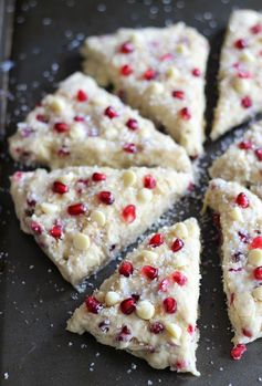 Pomegranate White Chocolate Almond Scones