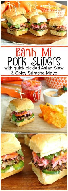 Pork Banh Mi Sliders with Srirachi Aoli