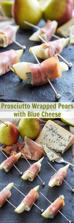 Prosciutto Wrapped Pears with Blue Cheese