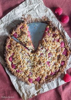 Raspberry Coconut Crumble Tart (Paleo, GF + Vegan