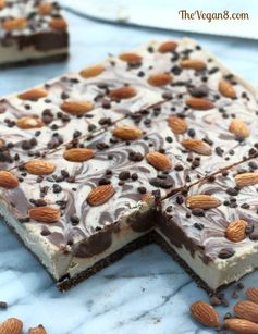 Raw Vegan Chocolate Almond Cheesecake Bars