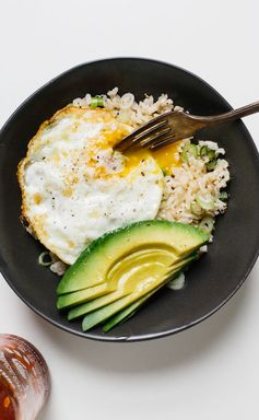 Rice Bowl with Fried Egg and Avocado