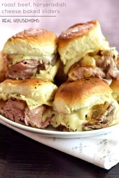 Roast Beef Horseradish Cheese Baked Sliders